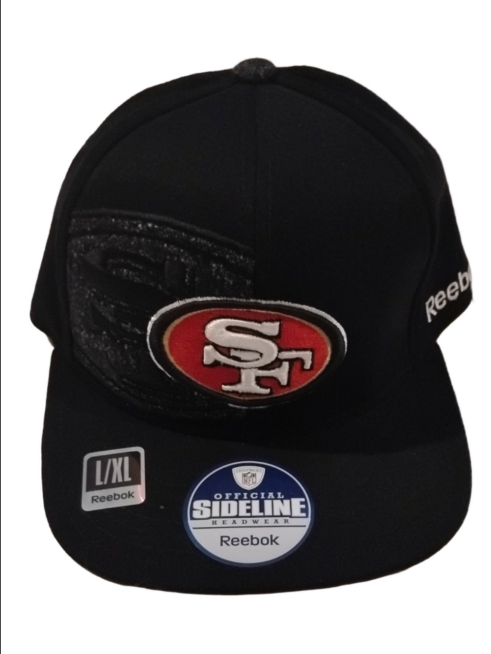 Reebok Vintage NFL Equipment Black Hat with SF Logo Patch